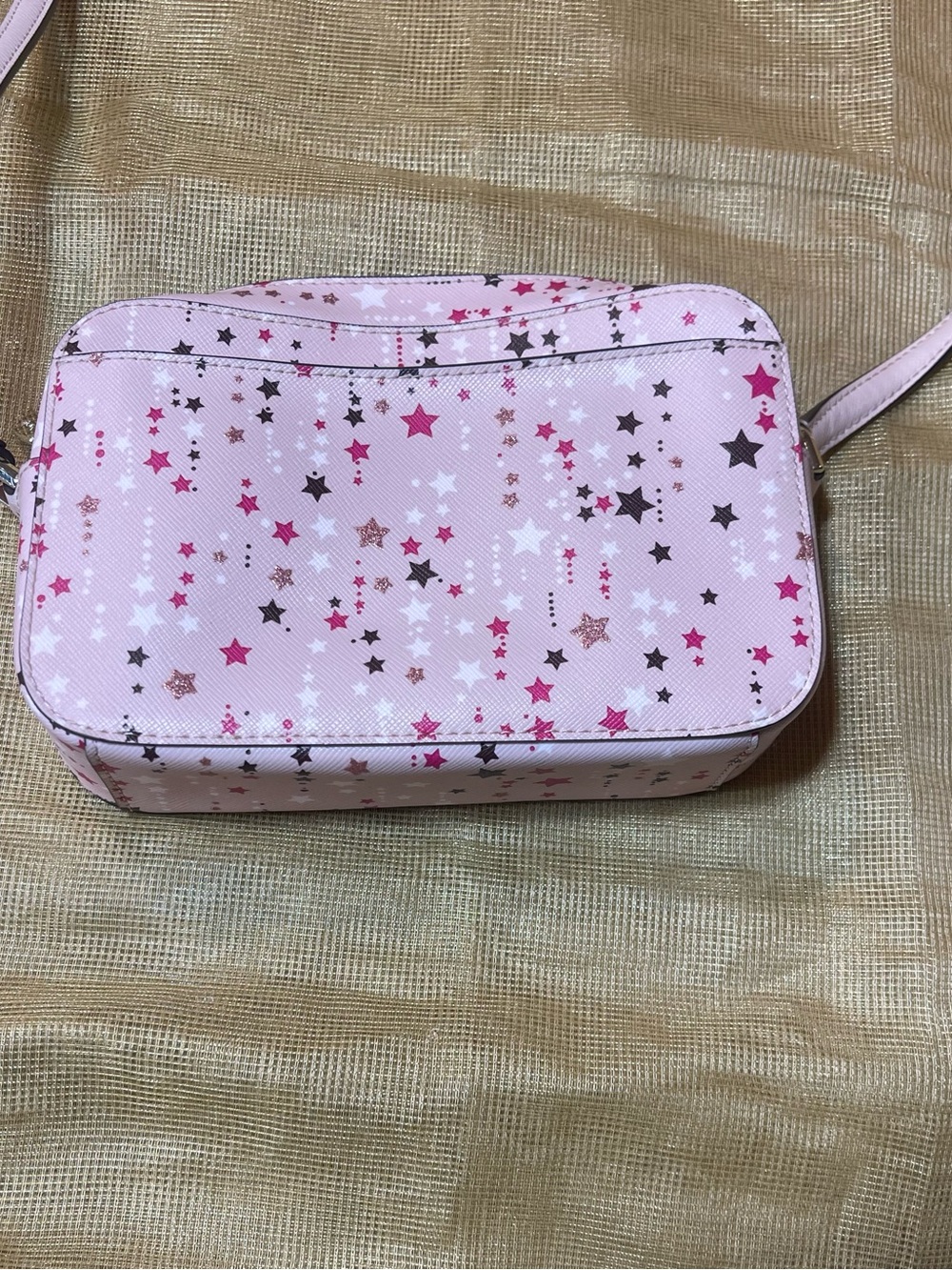 kate spade pink star-pattern crossbody bag with black accents - Picture 3 of 5